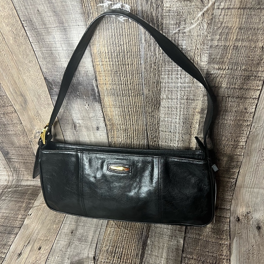 Oroton black leather shoulder handbag - Picture 5 of 15